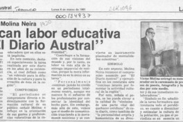 Destacan labor educativa de "El Diario Austral"  [artículo].