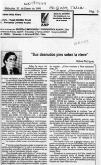 "Sus desnudos pies sobre la nieve"  [artículo] Gabriel Rodríguez.