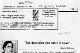 "Sus desnudos pies sobre la nieve"  [artículo] Gabriel Rodríguez.