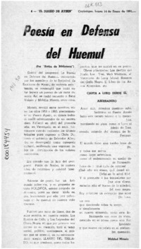 Poesía en defensa del Huemul  [artículo] Ratón de biblioteca.