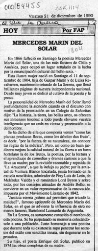 Mercedes Marín del Solar  [artículo] Fap.
