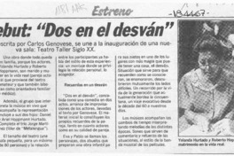 Doble debut, "Dos en el desván"  [artículo].