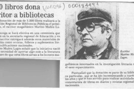 3.200 libros dona escritor a bibliotecas  [artículo].
