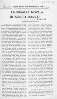 La primera novela de Sergio Marras  [artículo] Wellington Rojas Valdebenito.