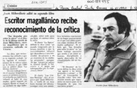 Escritor magallánico recibe reconocimiento de la crítica  [artículo].
