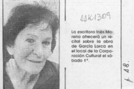 Recital de escritora  [artículo].