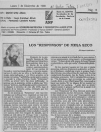 Los "Responsos" de Mesa Seco  [artículo] Adriano Améstica.