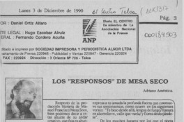 Los "Responsos" de Mesa Seco  [artículo] Adriano Améstica.