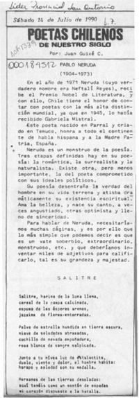 Poetas chilenos de nuestro siglo  [artículo] Juan Guixé Cañizares.