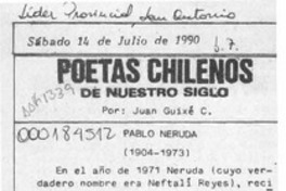 Poetas chilenos de nuestro siglo  [artículo] Juan Guixé Cañizares.