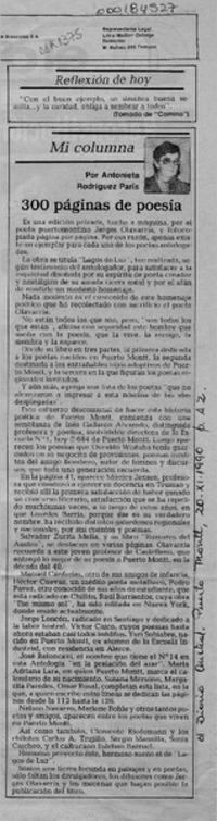 300 páginas de poesía  [artículo] Antonieta Rodríguez París.
