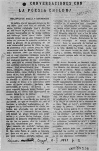 Conversaciones con la poesía chilena  [artículo] Wellington Rojas Valdebenito.