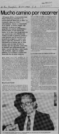 Mucho camino por recorrer  [artículo].