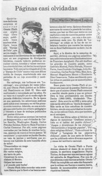 Páginas casi olvidadas  [artículo] Marino Muñoz Lagos.