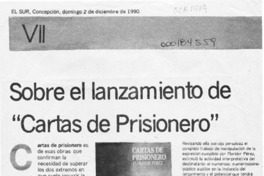 Sobre el lanzamiento de "Cartas de prisionero"