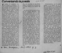 Conversando la poesía  [artículo] S.