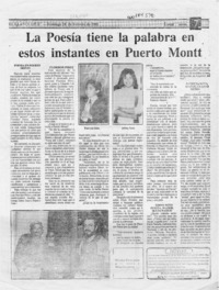 La Poesía tiene la palabra en estos instantes en Puerto Montt