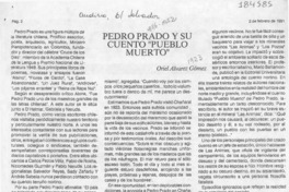 Pedro Prado y su cuento "Pueblo muerto"  [artículo] Oriel Alvarez Gómez.
