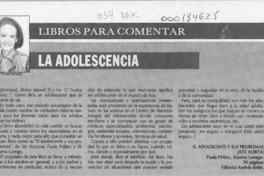 La adolescencia  [artículo] M. Teresa Herreros.