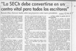 "La SECH debe convertirse en un centro vital para todos los escritores"  [artículo].