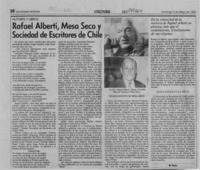 Rafael Alberti, Mesa Seco y Sociedad de Escritores de Chile  [artículo] Filebo.