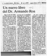 Un Nuevo libro del Dr. Armando Roa  [artículo].