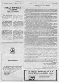 Oscar Ramírez Merino "Hijo Ilustre"  [artículo].