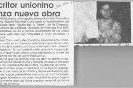 Escritor unionino lanza nueva obra  [artículo] Eliana Azócar.