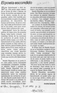 El poeta escondido  [artículo] Andrés Gallardo.