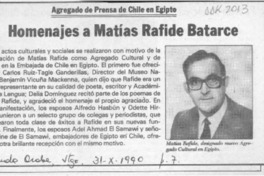 Homenajes a Matías Rafide Batarce  [artículo].