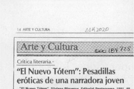 "El nuevo tótem", pesadillas eróticas de una narradora joven  [artículo] Mario Tomás Schilling F.