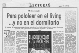 Para pololear en el living -- y no en el dormitorio  [artículo] Héctor Velis Meza.