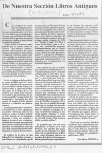 De nuestra sección libros antiguos  [artículo] Alvaro Pinedo A.