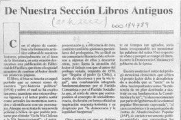 De nuestra sección libros antiguos  [artículo] Alvaro Pinedo A.