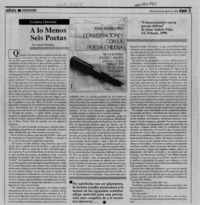 A lo menos seis poetas  [artículo] Carlos Iturra.