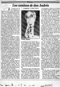 Los caminos de don Andrés  [artículo] Gabriel Corcuera.