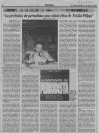 "La profesión de periodista, una visión ética de Emilio Filippi"  [artículo] José Luis Cea.