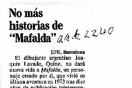 No más historias de "Mafalda"  [artículo].