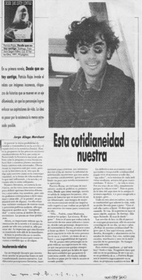 Esta cotidianidad nuestra  [artículo] Jorge Aliaga Marchant.