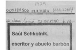 Saúl Schkolnik, escritor y abuelo barbón  [artículo]