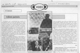 Ardiente paciencia  [artículo] P. B.