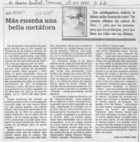 Más enseña una bella metáfora  [artículo] Aldo Villarroel Sáez.