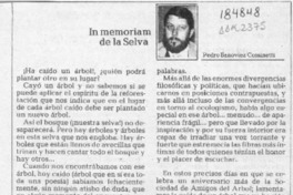 In memoriam de la Selva  [artículo] Pedro Banoviez Cominetti.