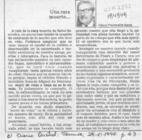 Una rara muerte --  [artículo] Néstor Fuentealba Spiess.