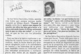 "Esta vida --"  [artículo] Tadeo Luna.