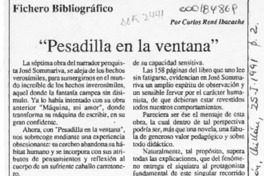 "Pesadilla en la ventana"  [artículo] Carlos René Ibacache.