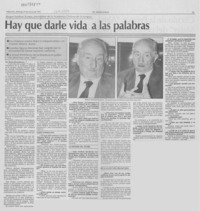 Hay que darle vida a las palabras