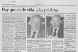 Hay que darle vida a las palabras