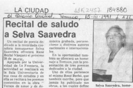 Recital de saludo a Selva Saavedra