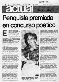 Penquista premiada en concurso poético  [artículo].